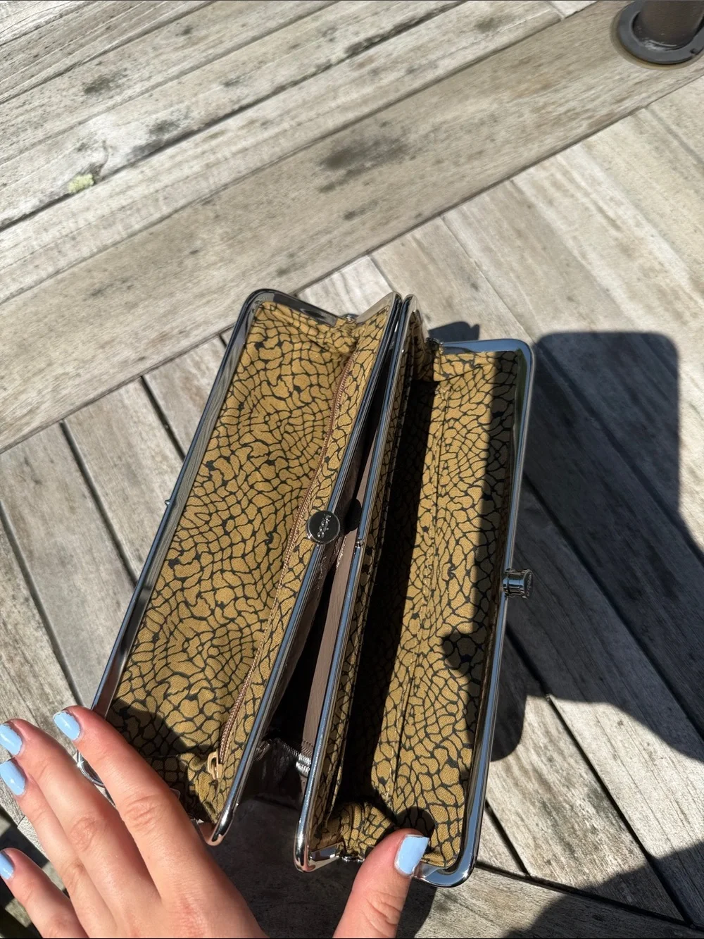 HOBO Chocolate Brown Leather Frame Wallet